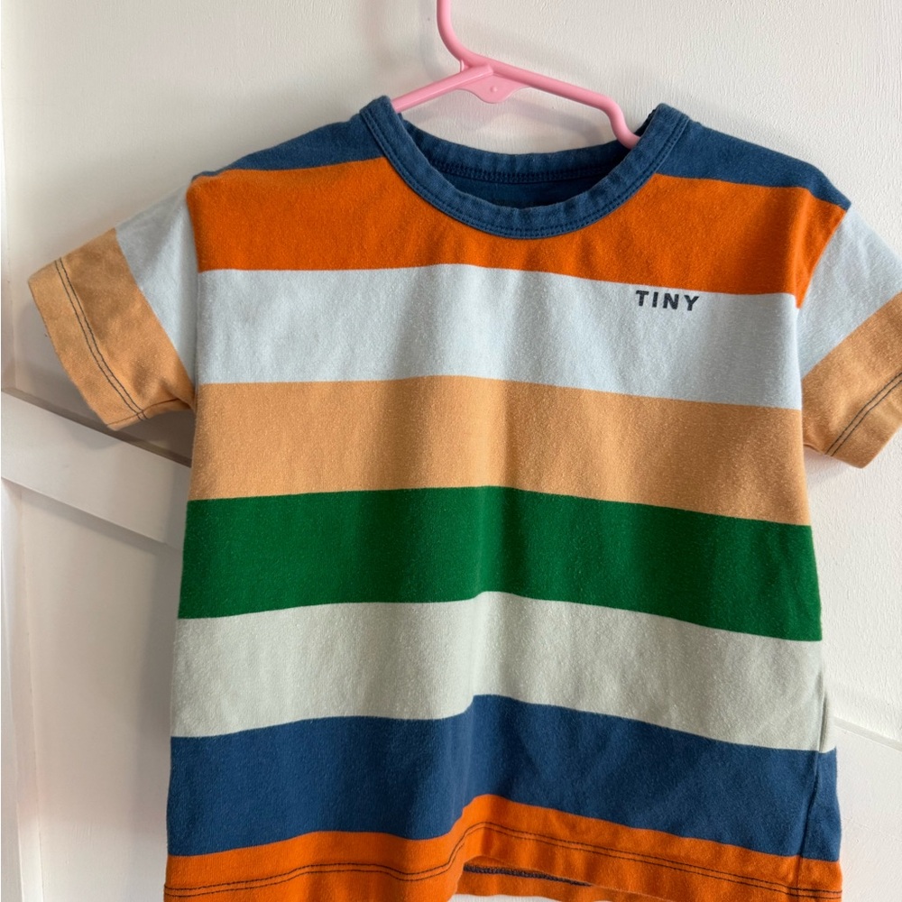 Kids' Short Sleeve Striped Tee and short set- Multicolor